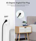 Under Desk Power Strip with 3M Adhesive, Removable Under Desktop Mount Plug - Image 6