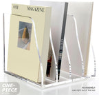 SANRUI Acrylic Desk File Organizer, 4 Vertical Compartments Clear Magazine File - Image 4
