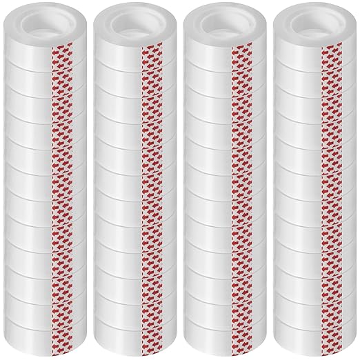 Turxayox 48 Rolls Transparent Tape Refills, 3/4 x 800 Inches, Glossy Gift by Turxayox