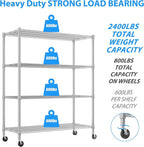 Homdox 4-Tier Heavy Duty Metal Shelves - Image 6