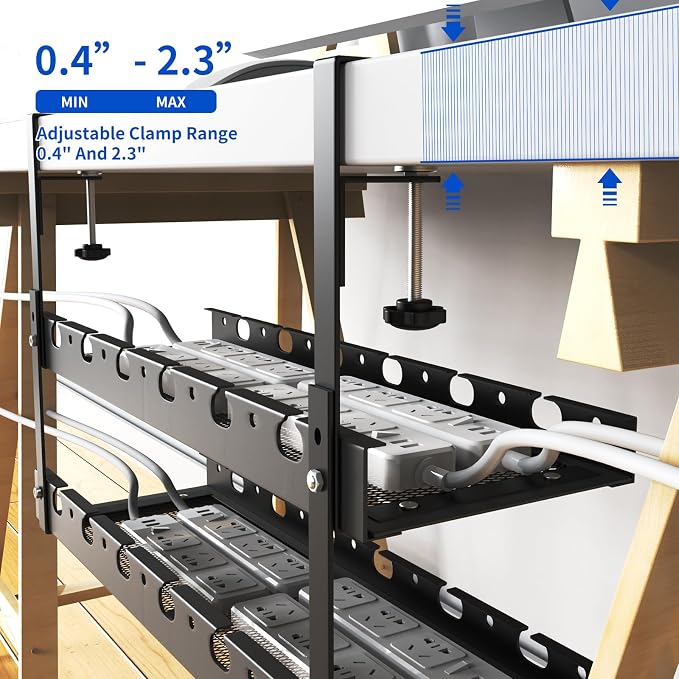 SRJZMLY 31Inch Extendable Under Desk Cable Management Tray Multi-Model Metal - Image 5