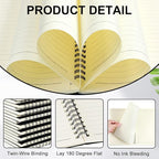 Yahenda 2 Pcs Spiral Notebook Bulk A5 Journal Lined 8.3'' x 5.5'' Writing - Image 3