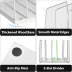 LEKETREE Small Desk File Organizer, 5-Section Upright File Sorter, Vertical - Image 5