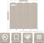 Cocosica 4 Panel Room Divider, 6Ft Folding Privacy Screen, Tall - Image 3
