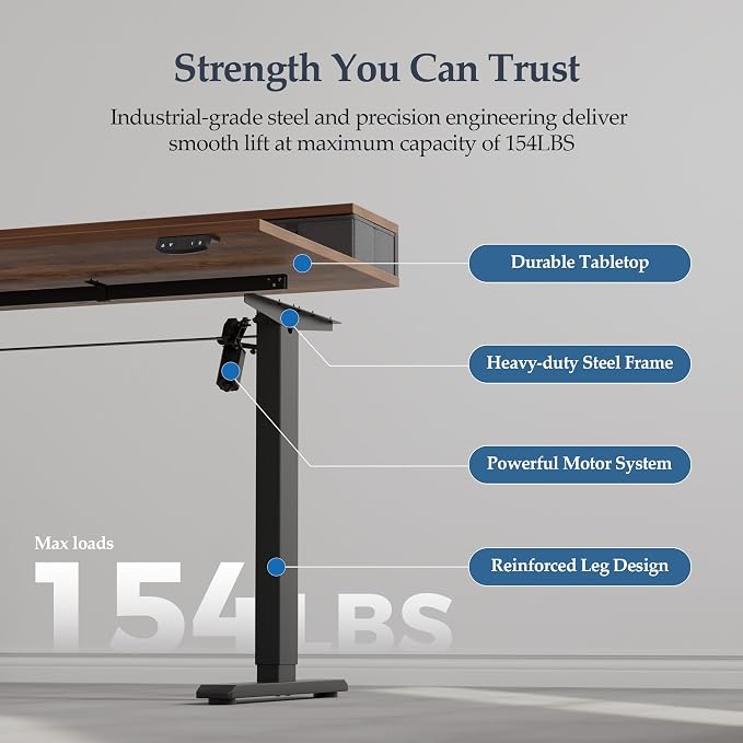 Klicelor 63 Inch Electric Standing Desk - Image 8