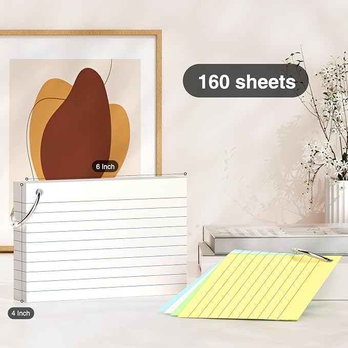 4 x 6 Inch Colored Index Cards, Ruled and Blank Note Cards - Image 2