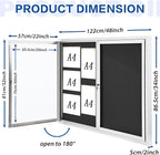 SWANCROWN Weather Resistant Enclosed Bulletin Board Felt Displays Boards Wall - Image 2