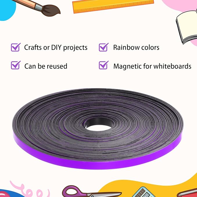 AmazingSpark Magnetic Tape Roll Thin Strips, 0.39 Inch x 66 Feet Magnetic Board - Image 6