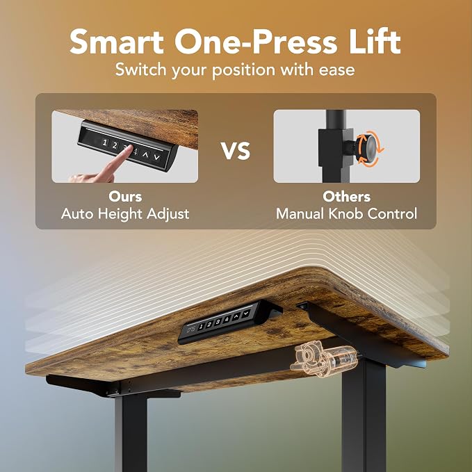 HUANUO 32" Small Electric Standing Desk Adjustable Height, 4 Memory Height - Image 5