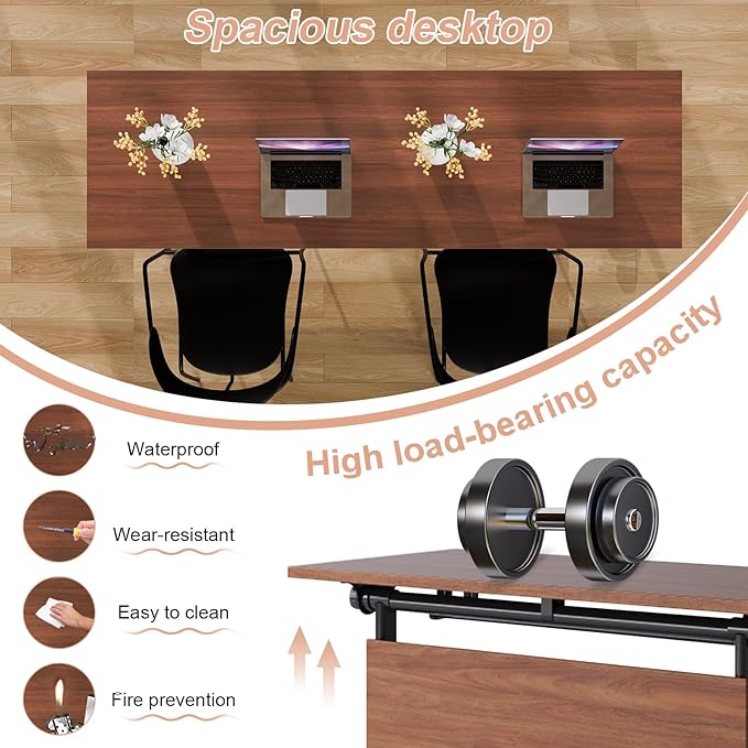 Conference Table Flip Top Mobile Conference Room Tables, Folding Conference - Image 5