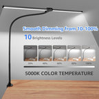 ShineTech LED Desk Lamp for Home Office, 5000K Bright Double Head Architect - Image 2