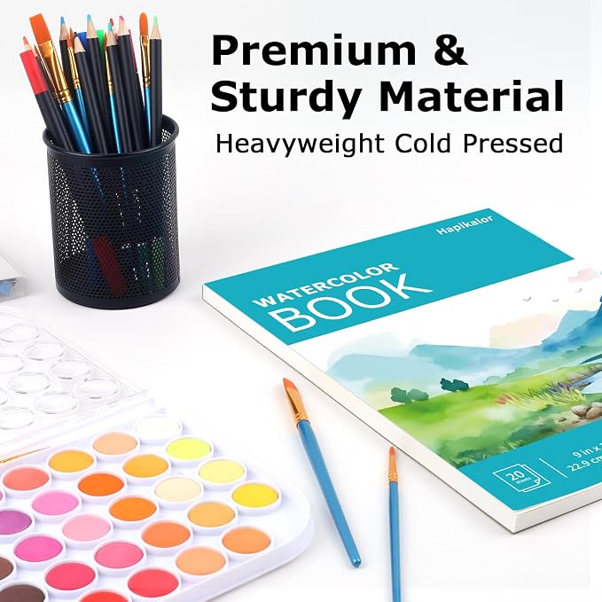 Hapikalor 2-Pack 9"x12"Watercolor Paper Pad, Bulk School Supplies - Image 4