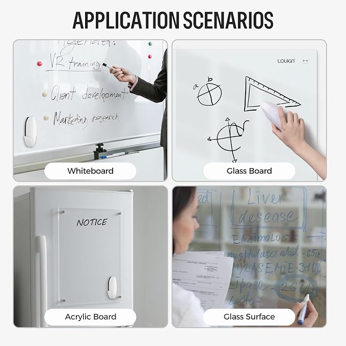 loukin Dry Erase Eraser with Replaceable Felt Pad, Magnetic Holder Includes - Image 8