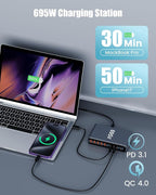 695W USB C Charger Block, 10-Port USB C Charging Station GaN IV Travel - Image 6