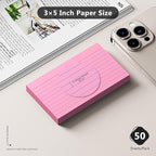 250 Count Index Cards 3 x 5 Inch, Heavyweight Pink Lined Note Cards Portable - Image 2