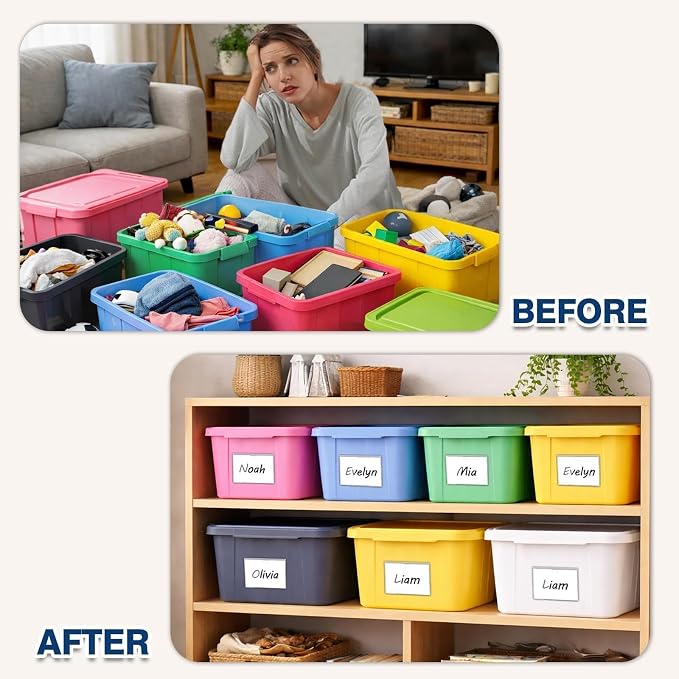H4D 48 Pack Labels for Storage Bins, Tote Label Pockets for Organizing Storage - Image 5