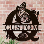 Personalized Custom Letter Name metal Signs, Custom Black Letter Monogram Wall - Image 4