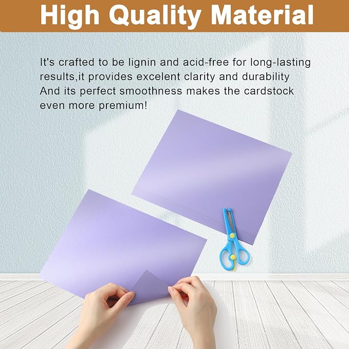 Silunkia 40 Sheets Purple Shimmer Cardstock 8.5 x 11 Crafts Paper, 75lb Premium - Image 4