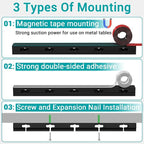 Cable Hider Raceway Kit, Magnetic Cable Management Under Desk - Image 6
