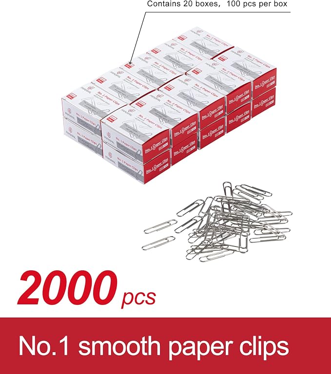 PAPERPAL Paperclips for Office School & Personal Use, #1 Smooth Paper Clip - Image 3