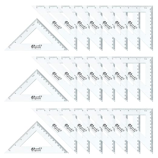 Virginia's Store 5 inch/13cm 90 Set-Squares Pack of 24, Crystal Clear by Virginia%27s+Store