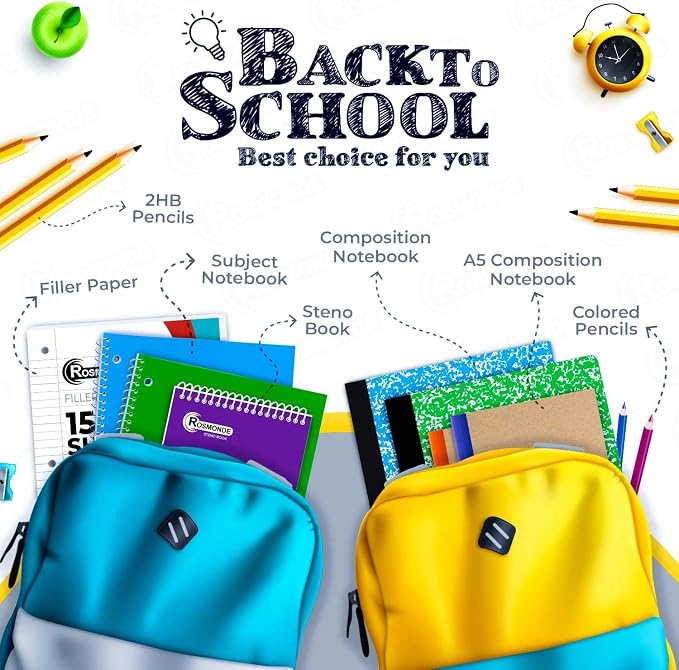 Rosmonde 720 Packs 5 Subject Notebooks, Spiral Notebook Bulk, College Ruled - Image 6