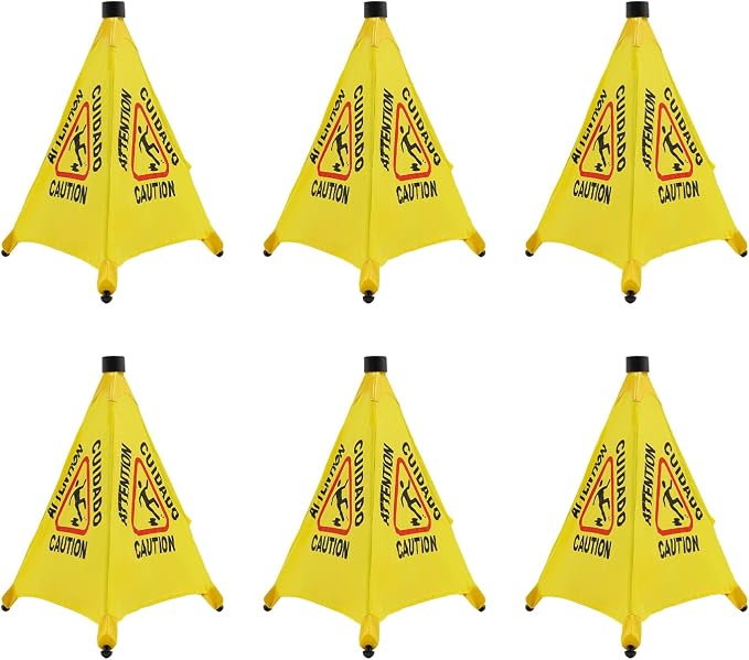 20 inch Wet Floor Sign 6 Pcs, Pop up Foldable Wet Safety Signs by Unknown