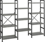 SUPERJARE Triple 4 Tier Bookshelf, Bookcase by SUPERJARE