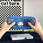 Haumei Canvas Pencil Case Large Capacity, Big Denim Pen Pouch - Image 7