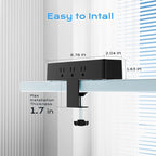 Flat Plug Desk Clamp Power Strip 10FT, 40W Total Fast Charging Station - Image 4