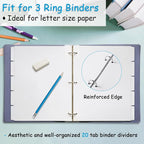 Binder Dividers for 3 Ring Binder, 1/5 Cut Tabs, Letter Size, Blank Write On - Image 4