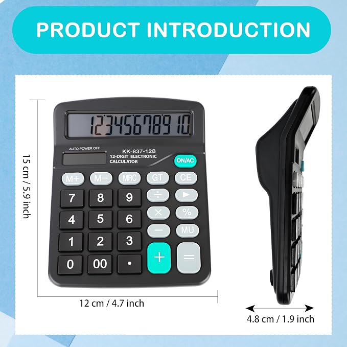 10 Pack Desktop Calculator 12 Digits Calculators - Image 2