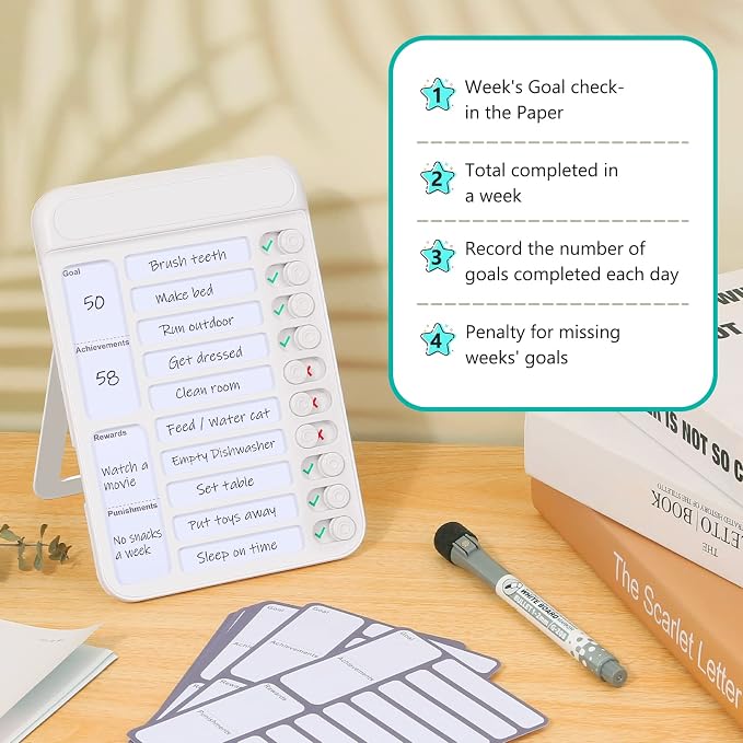 Dry Erase Chore Chart for Kids to Do List Magnetic Checklist Board Reusable RV - Image 5