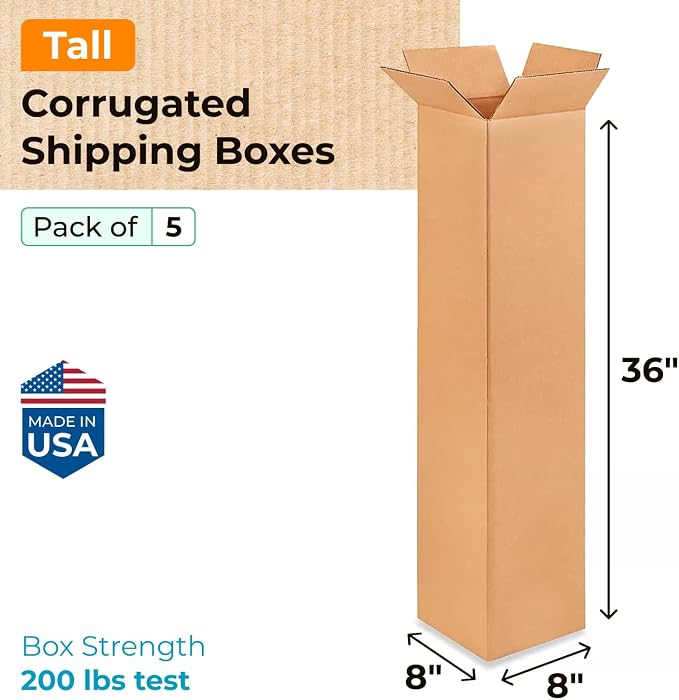 Tall Moving & Shipping Boxes 8 x 8 x 36 inches - Image 2