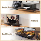 SSWOOD Monitor Stand Riser, Wood & Acrylic Computer Monitor Stand Desk Desktop - Image 7