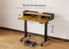 Claiks Standing Desk with Drawers, Adjustable Stand Up Electric Small Standing - Image 3
