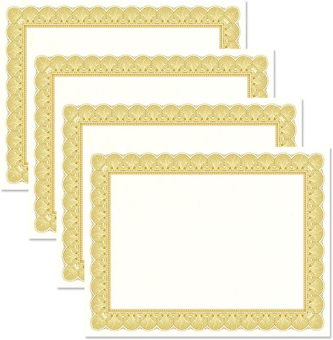 Elite Gold & White Parchment Certificate Papers by Fine+Stationery