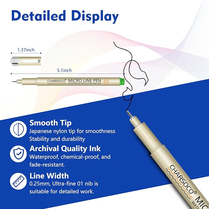 CHARSOCO 01 Micro Pen, Fine Point Pen - Image 3
