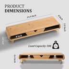 Homerays Bamboo Monitor Stand Riser, No Assembly Required Exquisite Monitor - Image 7
