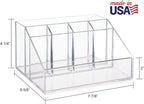 STORi Chloe Clear Plastic Stackable Desk Organizer, Rectangular 6-Compartment - Image 3
