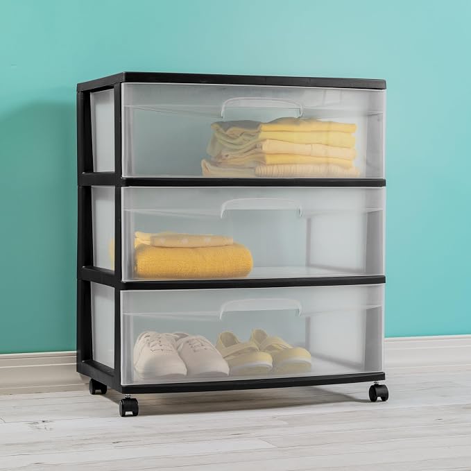 3-Drawer Wide Rolling Storage Cart - Image 5