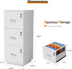 VINGLI 3 Drawer File Cabinet - Image 3
