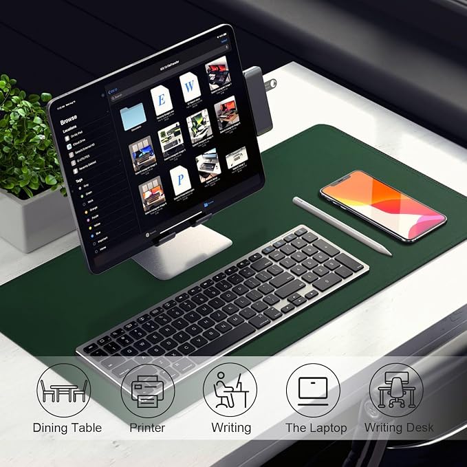 Leather Desk Pad Protector, 39.4'' X 17'' Large Mouse Pad, Office Desk Mat - Image 5