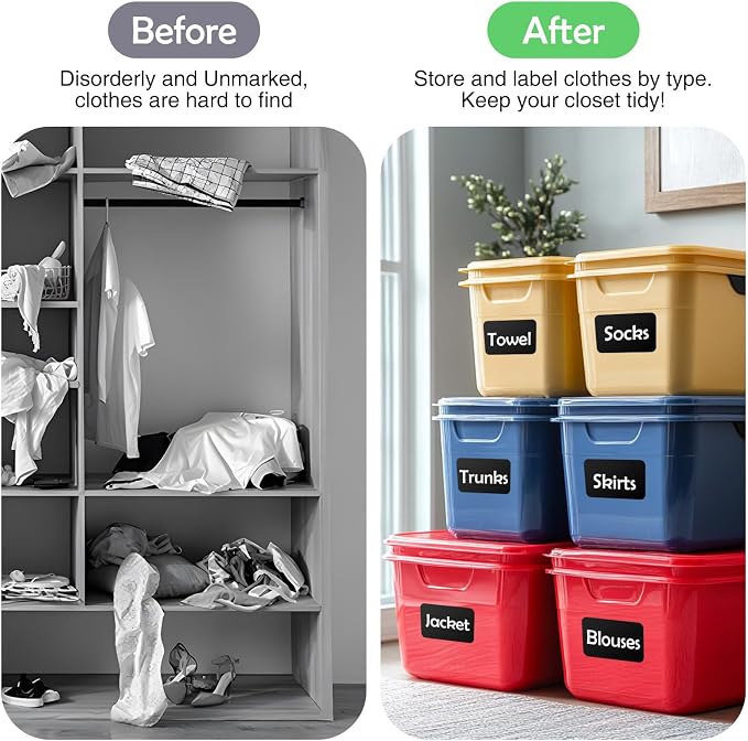 100Pcs Large Black Labels for Storage Bins, 6x4 Inch Removable Labels, Large - Image 5