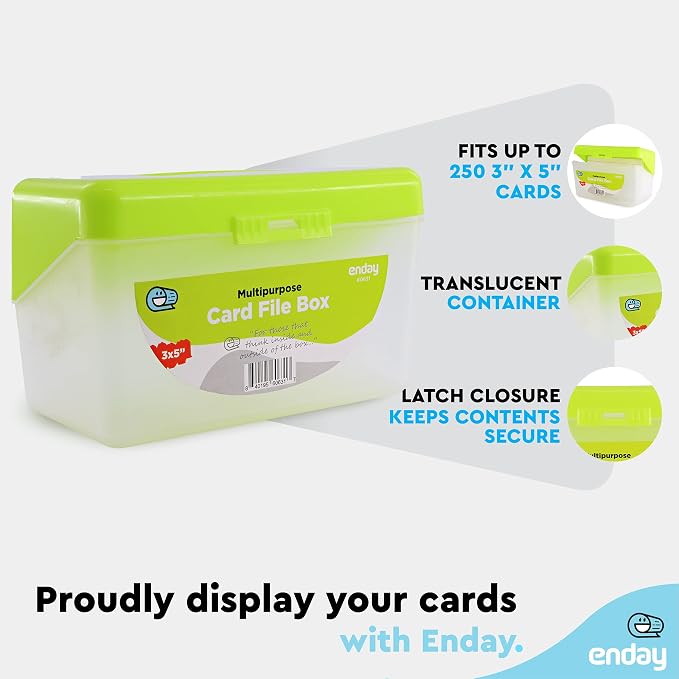 Enday Index Card Holder Green, 3x5 Note Flash Card Organizer Case, Index Card - Image 3