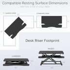 VIVO 42 inch Desk Converter, K Series, Height Adjustable Sit to Stand Riser - Image 6