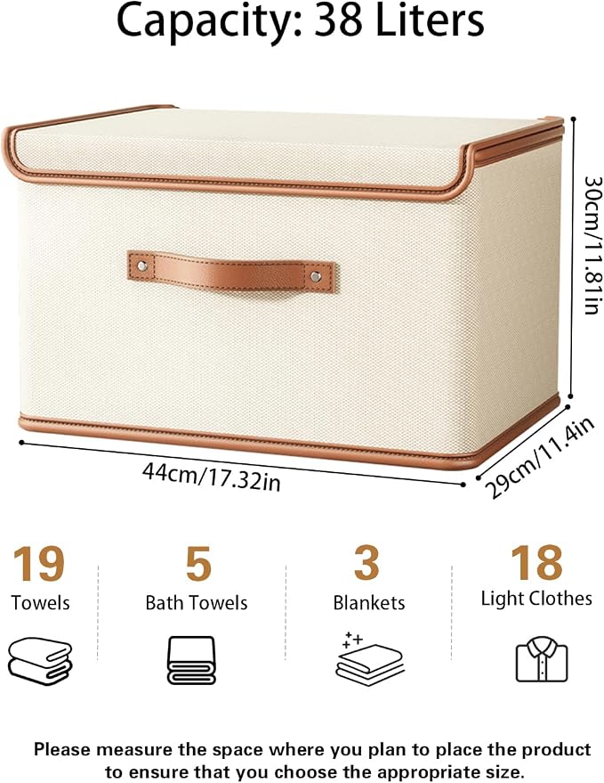 Tuza 2 Pack Storage Bins with Lids, Collapsible Closet Organizer Container - Image 2