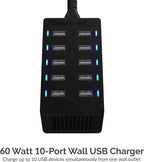 Sabrent 60 Watt 10-Port Family-Sized Desktop USB Rapid Charger. Smart USB Ports - Image 3
