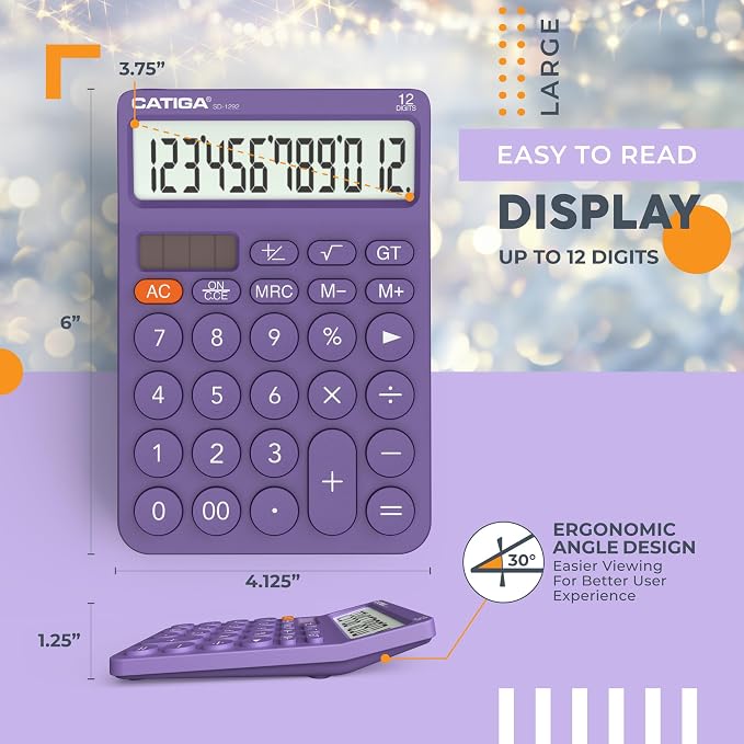 CATIGA 12 Digit Desktop Calculator Basic Desk Calculator - Image 4