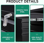 Letaya 3 Drawer Mobile File Cabinet - Image 7